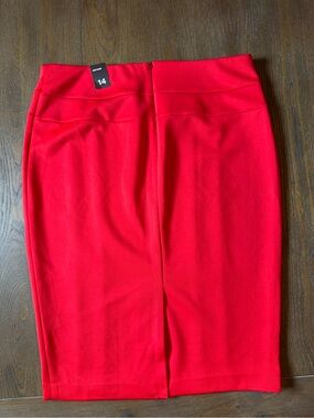 The Limited Red Pencil Skirt - Sleek High-Waist Style